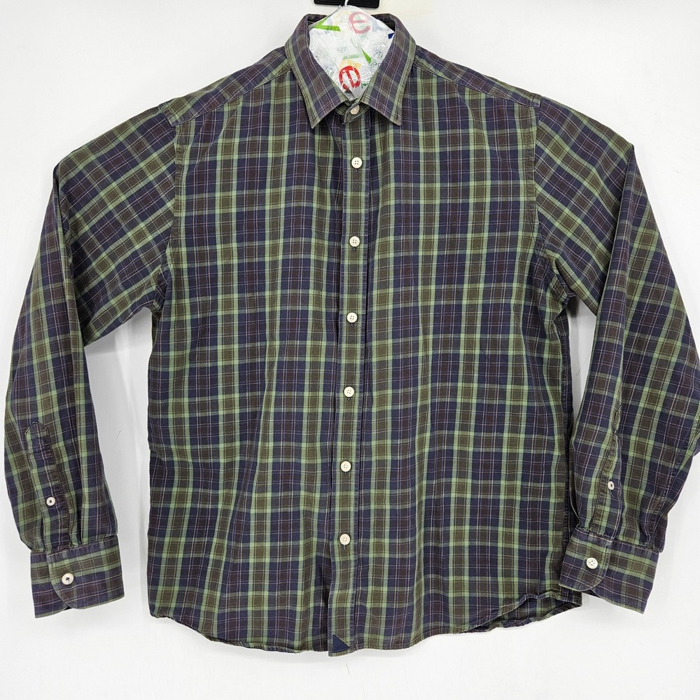 UNTUCKit Shirt Mens Large Green Plaid Slim Fit‎ Button Up Long Sleeve Casual